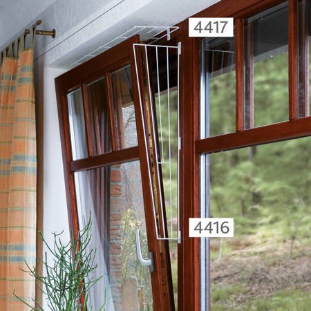 Boczna krata zabezpieczająca do okna skośna Ochrona boków okna przed ucieczką kota 62 × 16/8 cm
