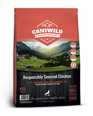 Caniwild Responsibly Sourced™ Chicken Adult Small 6kg, hipoalergiczna z kurczakiem jakości Human-Grade