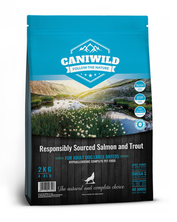 Caniwild Responsibly Sourced™ Salmon and Trout Adult Large 2kg, hipoalergiczna z łososiem i pstrągiem jakości Human-Grade