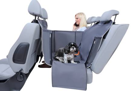 Mata samochodowa z bokami dla psa na połowę tylnego siedzenia Anti Slip Mini popielata
