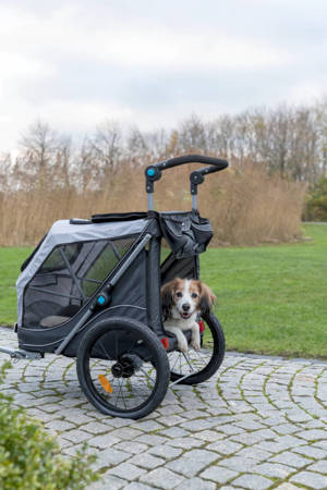 Przyczepka rowerowa dla psa Przyczepa rowerowa z funkcją szybkiego składania S szara